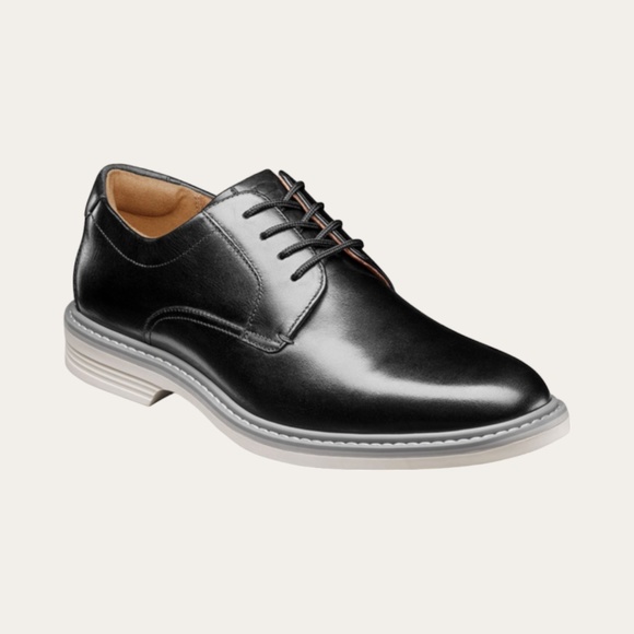 Mens Florsheim Norwalk Plain Toe Oxford in Black Leather. 13369 main image 6